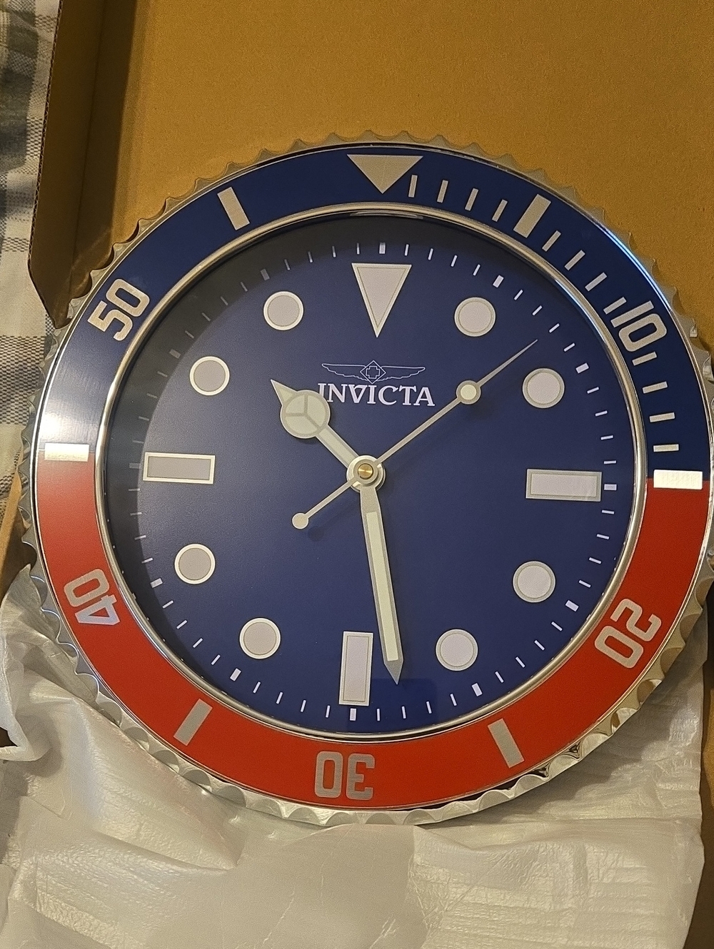 Invicta Blue and Red Wall Clock - Nautical Inspired Accent